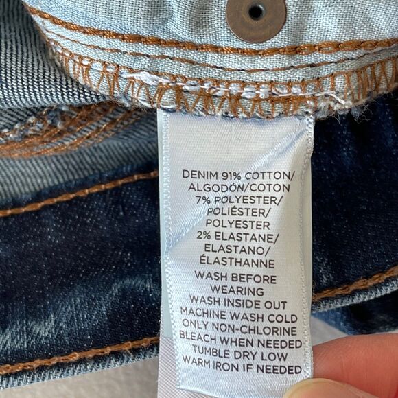 LOFT Modern Straight Med Wash Ankle Cuff Stretch Denim Jeans Women's Sz 28 / 6 - Picture 12 of 12